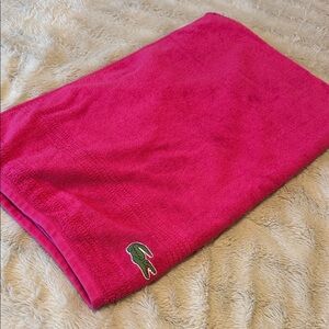 Lacoste Vibrant Pink Towel with Logo